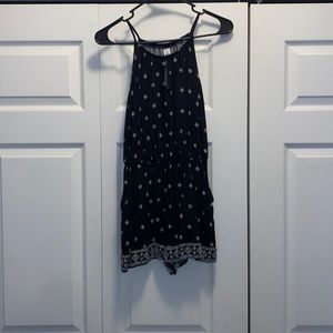 Black patterned romper
